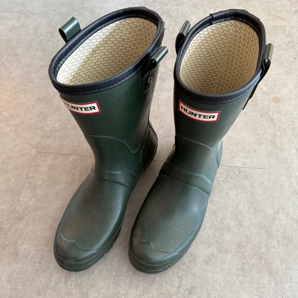 Hunter Men's Original Short Rain Boots, dark olive, men's 9 (EU 42)